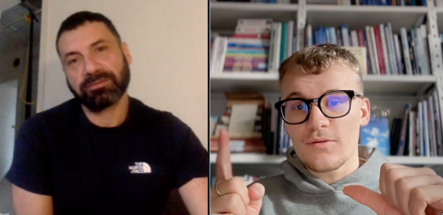 Screenshot of a call between Marceau and Giorgio